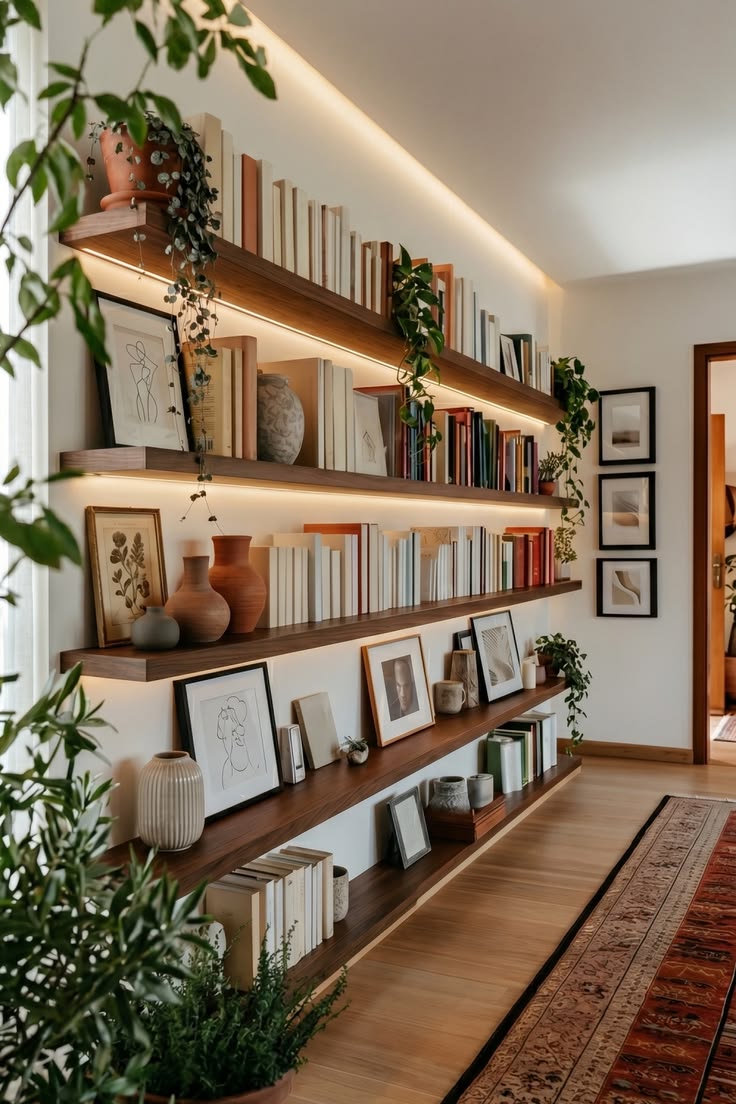Plant library shelves