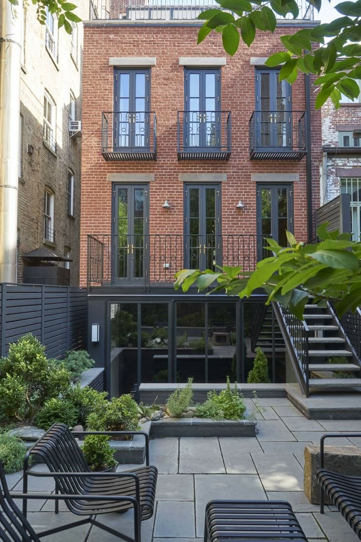 Brick courtyard facade